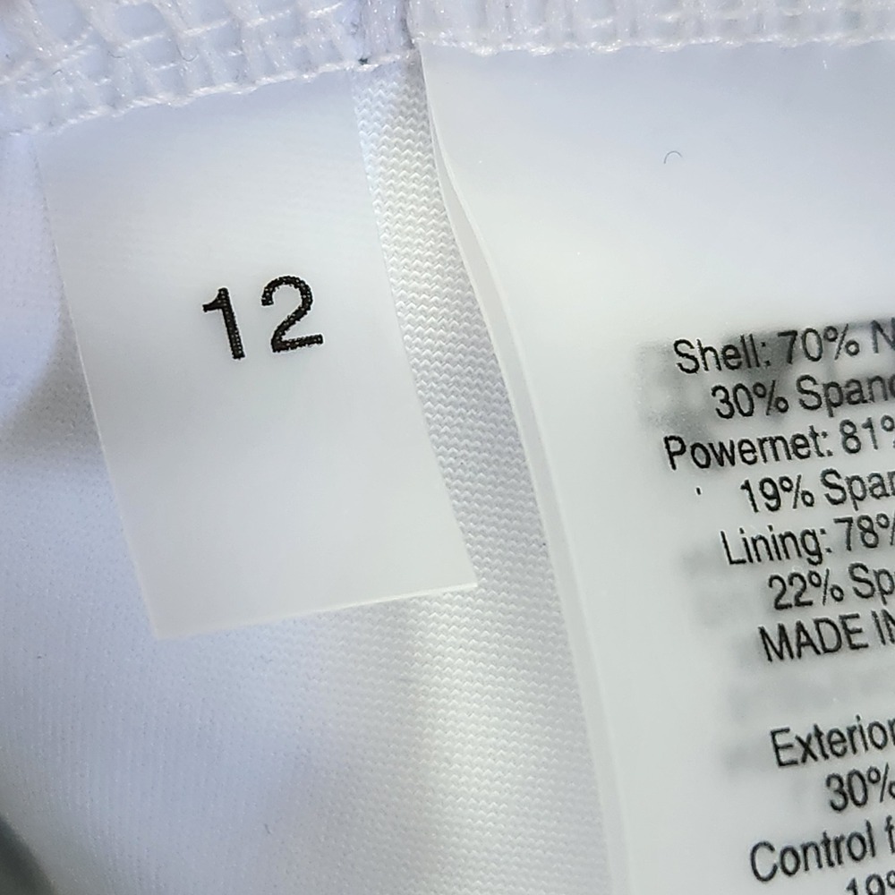 Beyond Control Size 12 Printed‎ One-Shoulder One Piece Swimsuit White Multi New - Picture 7 of 9